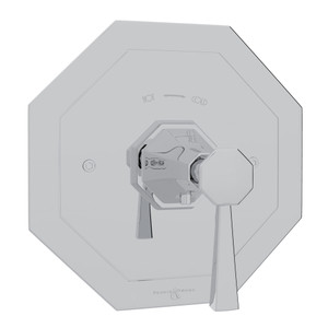 Deco Thermostatic Trim Plate without Volume Control - Polished Chrome with Metal Lever Handle | Model Number: U.5157LS-APC/TO - Product Knockout