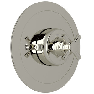 Holborn Thermostatic Trim Plate without Volume Control - Polished Nickel with Cross Handle | Model Number: U.5886X-PN/TO - Product Knockout