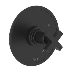 Lombardia Pressure Balance Trim without Diverter - Matte Black with Cross Handle | Model Number: A2210XMMB - Product Knockout