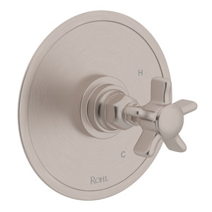 San Giovanni Pressure Balance Trim without Diverter - Satin Nickel with Five Spoke Cross Handle | Model Number: A2310XSTN - Product Knockout