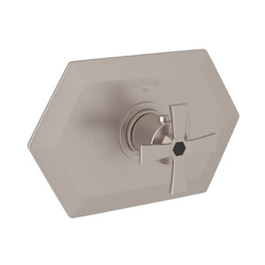 Bellia Thermostatic Trim without Volume Control - Satin Nickel with Cross Handle | Model Number: BE720X-STN/TO - Product Knockout