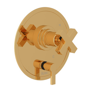 Lombardia Pressure Balance Trim with Diverter - Italian Brass with Cross Handle | Model Number: A3210NXMIB - Product Knockout