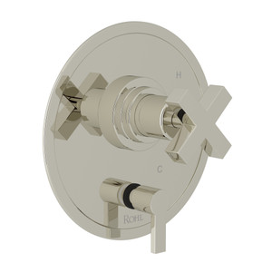 Lombardia Pressure Balance Trim with Diverter - Polished Nickel with Cross Handle | Model Number: A3210NXMPN - Product Knockout