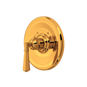 Palladian Thermostatic Trim Plate without Volume Control - Italian Brass with Metal Lever Handle | Model Number: A4814LMIB - Product Knockout