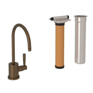 Holborn C-Spout Filter Faucet - English Bronze with Metal Lever Handle | Model Number: U.KIT1601L-EB-2 - Product Knockout