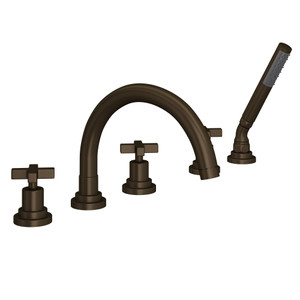 Lombardia® 5-Hole Deck Mount Tub Filler With C-Spout - Tuscan Brass | Model Number: A2214XMTCB