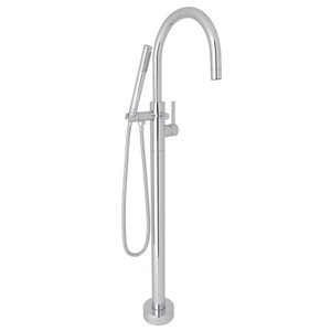 Pirellone Single Leg Floor Mount Tub Filler - Polished Chrome with Metal Lever Handle | Model Number: M1687LMAPC/TO - Product Knockout