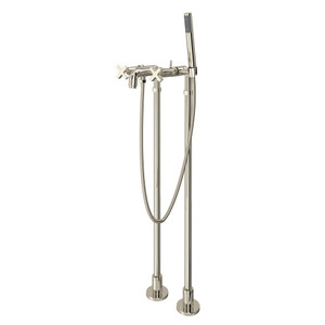 Lombardia® Floor Mount Tub Filler - Polished Nickel | Model Number: AKIT2202NXMPN