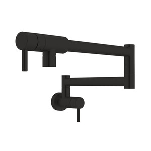 Modern Pot Filler - Matte Black with Metal Lever Handle | Model Number: QL66L-MB-2 - Product Knockout