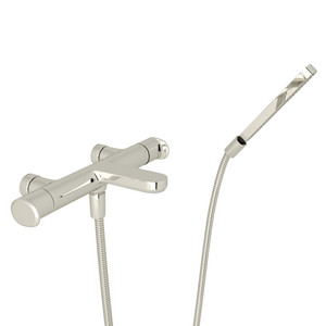 Meda Exposed Thermostatic Tub Filler with Handshower - Polished Nickel with Metal Lever Handle | Model Number: LV211L-PN - Product Knockout