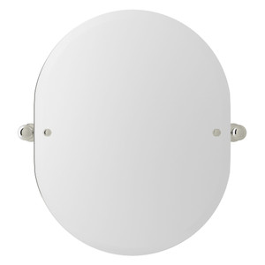 Wall Mount 24 7/16 Inch Oval Mirror - Polished Nickel | Model Number: U.6982PN - Product Knockout