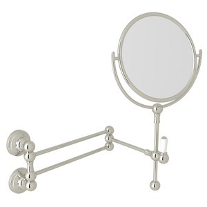 Edwardian Wall Mount Shaving Mirror - Polished Nickel | Model Number: U.6918PN - Product Knockout