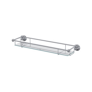 Edwardian™ Wall Mount Tempered Glass Vanity Shelf - Polished Chrome | Model Number: U.6953APC
