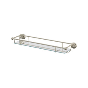 Edwardian Wall Mount Tempered Glass Vanity Shelf - Polished Nickel | Model Number: U.6953PN - Product Knockout