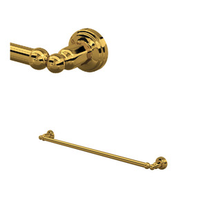 Edwardian Wall Mount 25 1/2 Inch Single Towel Bar - Unlacquered Brass | Model Number: U.6941ULB - Product Knockout