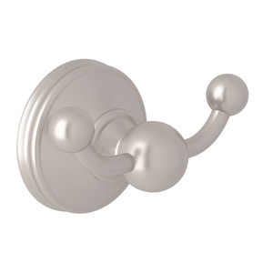 Georgian Era Wall Mount Double Robe Hook - Satin Nickel | Model Number: U.6622STN - Product Knockout