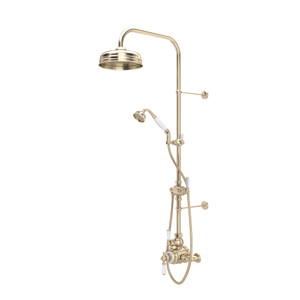 Edwardian Thermostatic Shower Package - Satin Nickel with Metal Lever Handle | Model Number: U.KIT1NL-STN - Product Knockout