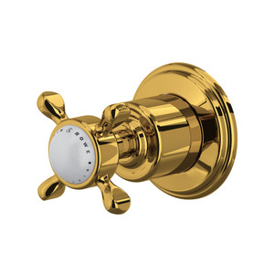 Edwardian Trim for Volume Controls and Diverters - Unlacquered Brass with Cross Handle | Model Number: U.3241X-ULB/TO - Product Knockout