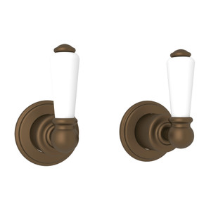 Edwardian 3/4 Inch Hot and Cold Rough Valves with Trims - English Bronze with Metal Lever Handle | Model Number: U.3230L-EB - Product Knockout