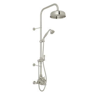 Georgian Era Thermostatic Shower Package - Polished Nickel with Cross Handle | Model Number: U.KIT61NX-PN - Product Knockout