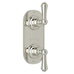 Georgian Era 1/2 Inch Thermostatic and Diverter Control Trim - Polished Nickel with Metal Lever Handle | Model Number: U.8785LS-PN/TO - Product Knockout