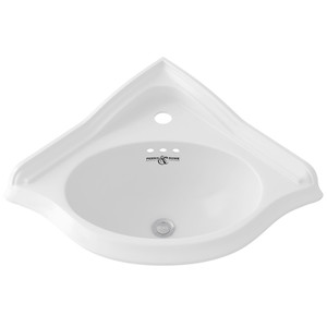 Wall Mount Corner Sink - White | Model Number: U.2925WH - Product Knockout