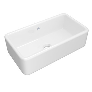 Lancaster™ 33" Single Bowl Farmhouse Apron Front Fireclay Kitchen Sink - White (WH) | Model Number: RC3318WH