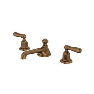 Edwardian Low Level Spout Widespread Bathroom Faucet - English Bronze with Metal Lever Handle | Model Number: U.3705L-EB-2 - Product Knockout
