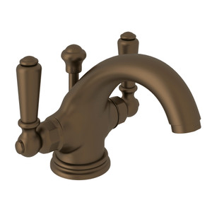 Edwardian Single Hole Dual Handle Bathroom Faucet - English Bronze with Metal Lever Handle | Model Number: U.3635L-EB-2 - Product Knockout