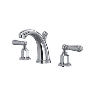 Edwardian High Neck Widespread Bathroom Faucet - Polished Chrome with Metal Lever Handle | Model Number: U.3760L-APC-2 - Product Knockout
