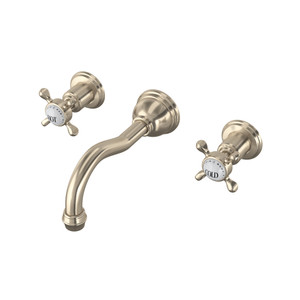 Edwardian™ Wall Mount Lavatory Faucet Trim With Column Spout - Satin Nickel | Model Number: U.3791X-STN/TO-2