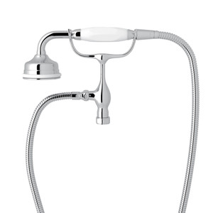 Edwardian Handshower and Cradle - Polished Chrome with White Porcelain Lever Handle | Model Number: U.5380APC - Product Knockout