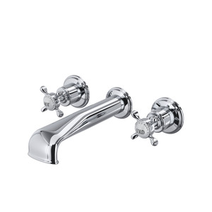 Edwardian Wall Mount 3-Hole Tub Filler - Polished Chrome with Cross Handle | Model Number: U.3581X-APC/TO - Product Knockout