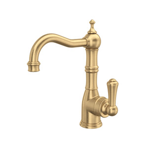 Edwardian Single Lever Single Hole Bar and Food Prep Faucet - Satin English Gold with Metal Lever Handle | Model Number: U.4739SEG-2 - Product Knockout