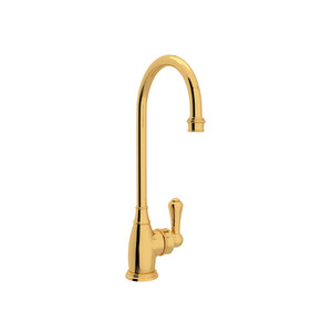 Georgian Era Single Lever Single Hole Bar and Food Prep Faucet - Unlacquered Brass with Metal Lever Handle | Model Number: U.4700ULB-2 - Product Knockout
