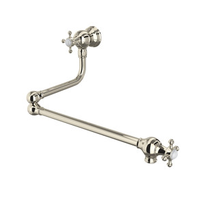 Wall Mount Swing Arm Pot Filler - Polished Nickel with Cross Handle | Model Number: U.4798X-PN-2 - Product Knockout