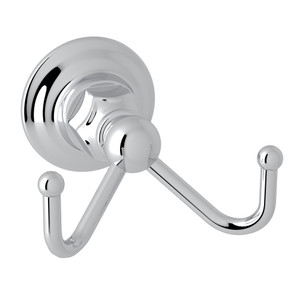 Wall Mount Double Robe Hook - Polished Chrome | Model Number: ROT7DAPC - Product Knockout