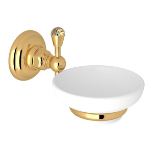 Swarovski Crystal Wall Mount Soap Dish - Italian Brass | Model Number: A1487CIB - Product Knockout