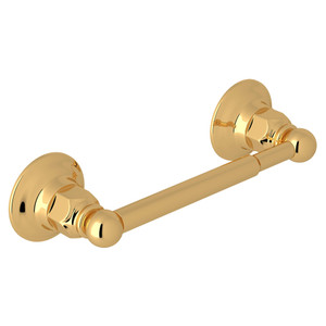 Wall Mount Single Spring-Loaded Toilet Paper Holder - Unlacquered Brass | Model Number: ROT18ULB - Product Knockout