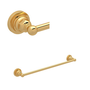 Wall Mount 24 Inch Single Towel Bar - Unlacquered Brass | Model Number: ROT1/24ULB - Product Knockout