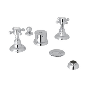 Five Hole Bidet Faucet - Polished Chrome with Cross Handle | Model Number: A1460XMAPC - Product Knockout