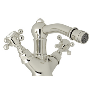 Acqui Single Hole Two Handle Bidet Faucet - Polished Nickel with Cross Handle | Model Number: A1434XMPN - Product Knockout