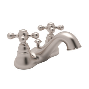 Arcana 4 Inch Centerset Bathroom Faucet - Satin Nickel with Cross Handle | Model Number: AC95X-STN-2 - Product Knockout