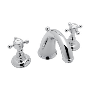 San Julio C-Spout Widespread Bathroom Faucet - Polished Chrome with Cross Handle | Model Number: A2108XMAPC-2 - Product Knockout