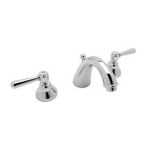 Verona C-Spout Widespread Bathroom Faucet - Polished Chrome with Metal Lever Handle | Model Number: A2707LMAPC-2 - Product Knockout