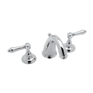 San Julio C-Spout Widespread Bathroom Faucet - Polished Chrome with Metal Lever Handle | Model Number: A2108LMAPC-2 - Product Knockout