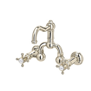 Acqui® Wall Mount Bridge Lavatory Faucet With Column Spout - Polished Nickel | Model Number: A1418XMPN-2