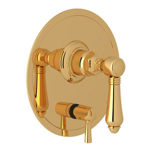 Pressure Balance Trim with Diverter - Italian Brass with Metal Lever Handle | Model Number: A2410NLMIB - Product Knockout