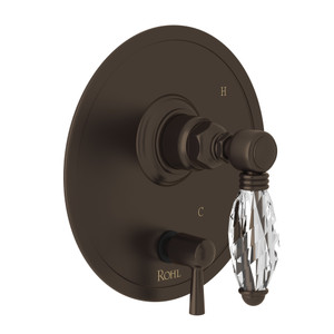 Pressure Balance Trim with Diverter - Tuscan Brass with Crystal Metal Lever Handle | Model Number: A2410NLCTCB - Product Knockout