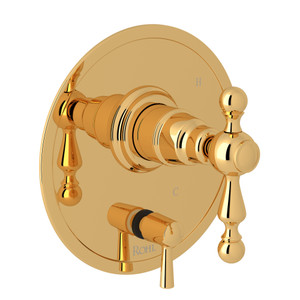 Arcana Pressure Balance Trim with Diverter - Italian Brass with Ornate Metal Lever Handle | Model Number: AC210NL-IB - Product Knockout